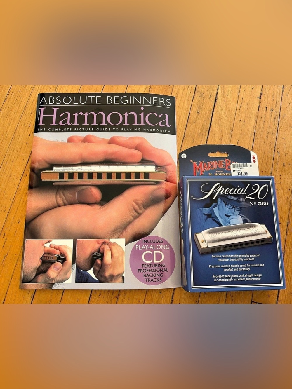 Hohner Marine Band Special 20 Harmonica and beginner instruction book- new!